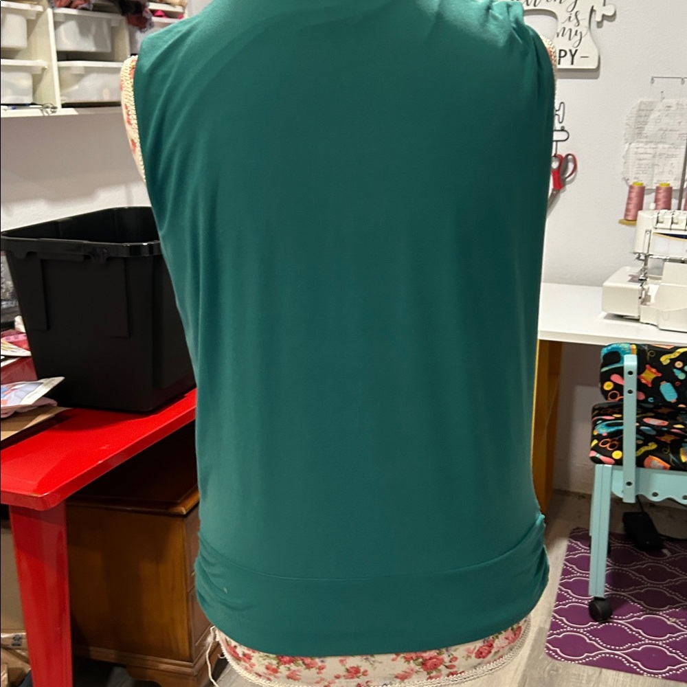 White House Black Market Teal Embellished Blouse - Picture 5 of 5